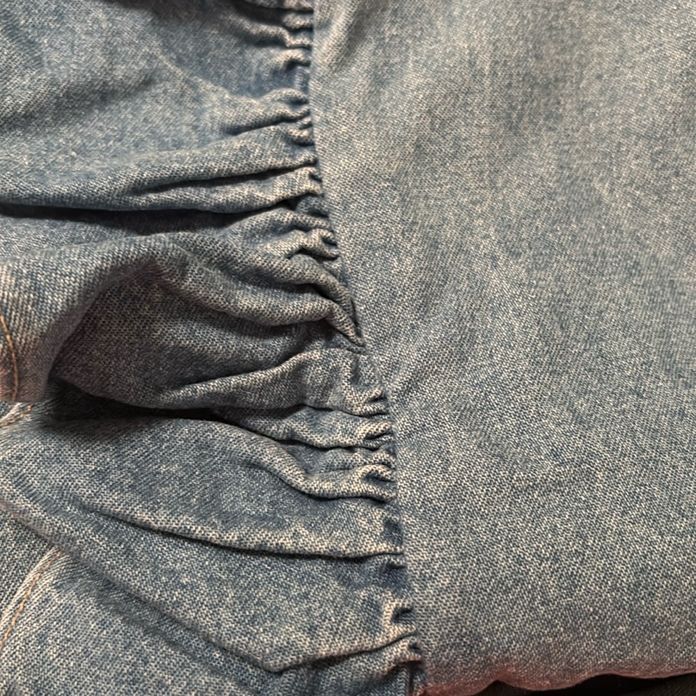 Ralph Lauren Denim Ruffled Standard Pillow Sham